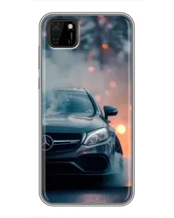 Чехол для Huawei Y5p с картинкой «Mercedes — ночной город»