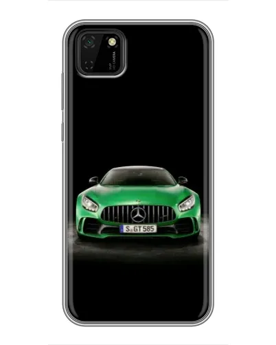Чехол для Huawei Y5p с картинкой «Mercedes — неоновый лого»