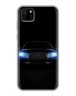 Чехол для Huawei Y5p с картинкой «Audi в неоне»