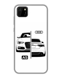 Чехол для Huawei Y5p с картинкой «Audi — контрастный дизайн»