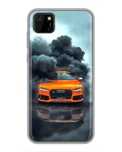 Чехол для Huawei Y5p с картинкой «Audi в облаках дыма»
