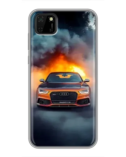 Чехол для Huawei Y5p с картинкой «Audi в огненном дыму» Чехол для Huawei Y5p с картинкой «Audi в огненном дыму»