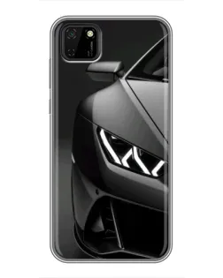 Чехол для Huawei Y5p с картинкой «Lamborghini фары детализация»
