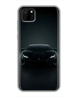 Чехол для Huawei Y5p с картинкой «Черный Lamborghini Aventador»