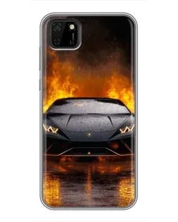 Чехол для Huawei Y5p с картинкой «Lamborghini в огне»