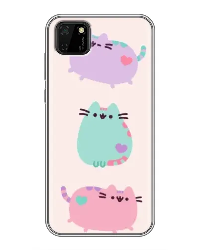 Чехол для Huawei Y5p с картинкой «Pusheen трио»