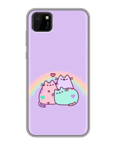 Чехол для Huawei Y5p с картинкой «Радужные Пушины»