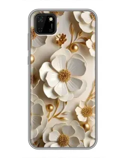 Чехол для Huawei Y5p с картинкой «Белие бумажние цвети» Чехол для Huawei Y5p с картинкой «Белие бумажние цвети»