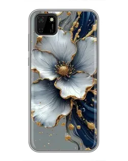 Чехол для Huawei Y5p с картинкой «Белый цветок и золотой флюид» Чехол для Huawei Y5p с картинкой «Белый цветок и золотой флюид»