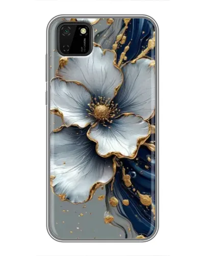 Чехол для Huawei Y5p с картинкой «Белый цветок и золотой флюид» Чехол для Huawei Y5p с картинкой «Белый цветок и золотой флюид»