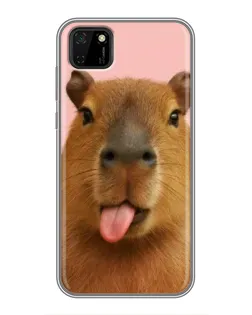 Чехол для Huawei Y5p с картинкой «Капибара с языком»