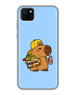 Чехол для Huawei Y5p с картинкой «Капибара на скейте»