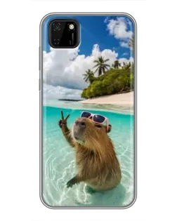 Чехол для Huawei Y5p с картинкой «Капибара на море»