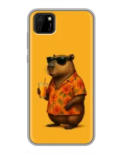 Чехол для Huawei Y5p с картинкой «Капибара на отдыхе»