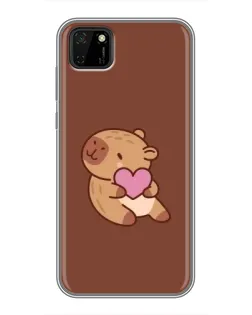 Чехол для Huawei Y5p с картинкой «Капибара с сердцем»