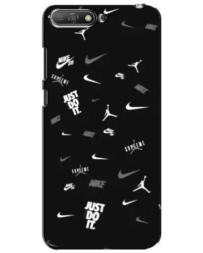 Чехол для Huawei Y6 2018 с картинкой «Nike Black Pattern» Чехол для Huawei Y6 2018 с картинкой «Nike Black Pattern»