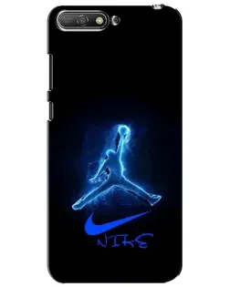 Чехол для Huawei Y6 2018 с картинкой «Jordan Neon Blue»