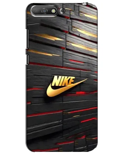Чехол для Huawei Y6 2018 с картинкой «Золотой Nike на металле»