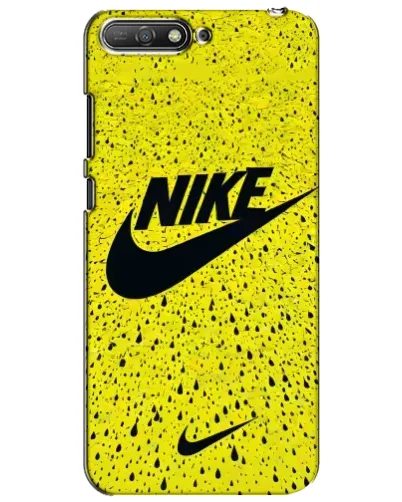 Чехол для Huawei Y6 2018 с картинкой «Желтый текстурный Nike»