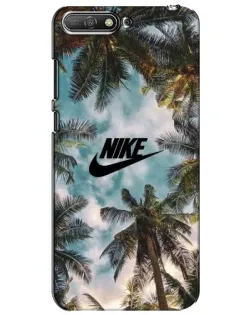 Чехол для Huawei Y6 2018 с картинкой «Тропический принт Nike»