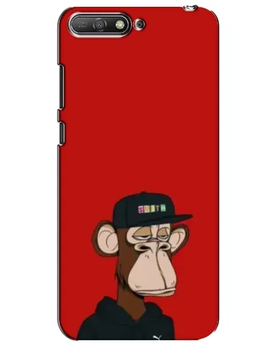 Чехол для Huawei Y6 2018 с картинкой «Bored Ape — красный фон»