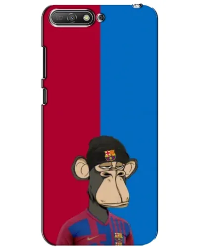 Чехол для Huawei Y6 2018 с картинкой «Bored Ape — фанат Барсы»