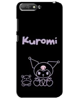 Чехол для Huawei Y6 2018 с картинкой «Kuromi — черный минимализм» Чехол для Huawei Y6 2018 с картинкой «Kuromi — черный минимализм»