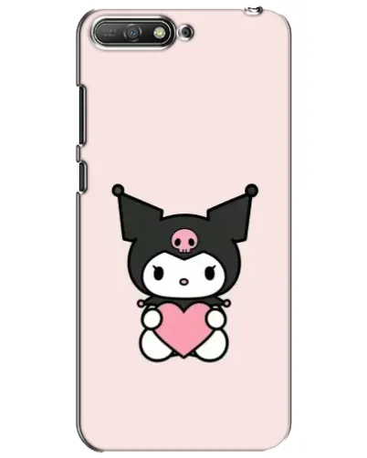 Чехол для Huawei Y6 2018 с картинкой «Kuromi и сердце»