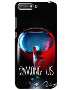 Чехол для Huawei Y6 2018 с картинкой «Красный импостер — макро»