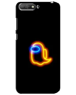 Чехол для Huawei Y6 2018 с картинкой «Among Us неоновое сияние»