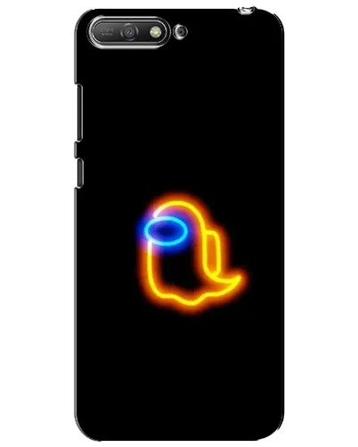 Чехол для Huawei Y6 2018 с картинкой «Among Us неоновое сияние»
