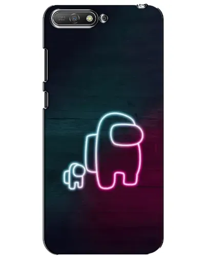 Чехол для Huawei Y6 2018 с картинкой «Among Us неон-арт»