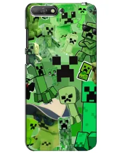 Чехол для Huawei Y6 2018 с картинкой «Криперы Minecraft»