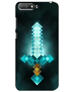 Чехол для Huawei Y6 2018 с картинкой «Алмазный меч неон»