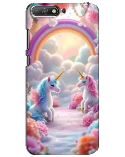 Чехол для Huawei Y6 2018 с картинкой «Радуга и единороги» Чехол для Huawei Y6 2018 с картинкой «Радуга и единороги»
