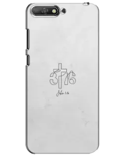 Чехол для Huawei Y6 2018 с картинкой «Иоанна 3:16 Крест»