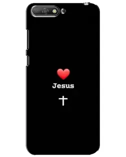 Чехол для Huawei Y6 2018 с картинкой «Сердце - Jesus»