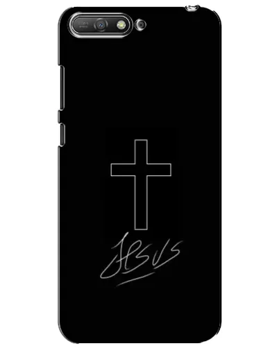 Чехол для Huawei Y6 2018 с картинкой «Графический крест Jesus» Чехол для Huawei Y6 2018 с картинкой «Графический крест Jesus»