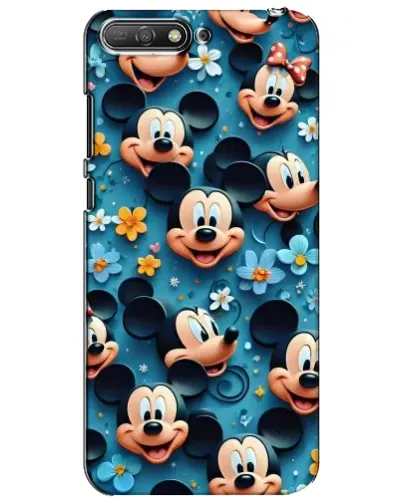 Чехол для Huawei Y6 2018 с картинкой «Паттерн Микки и Минни»