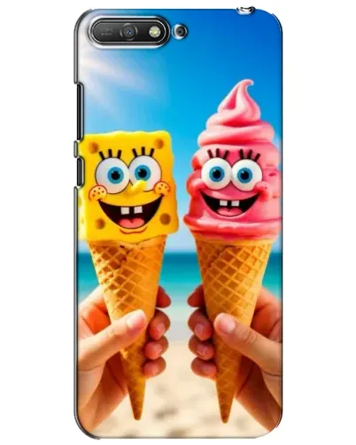Чехол для Huawei Y6 2018 с картинкой «Спанч Боб мороженое» Чехол для Huawei Y6 2018 с картинкой «Спанч Боб мороженое»