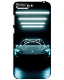 Чехол для Huawei Y6 2018 с картинкой «Tesla в неоне»