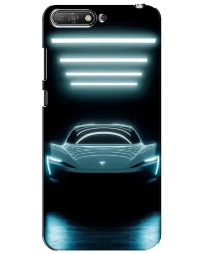 Чехол для Huawei Y6 2018 с картинкой «Tesla в неоне» Чехол для Huawei Y6 2018 с картинкой «Tesla в неоне»