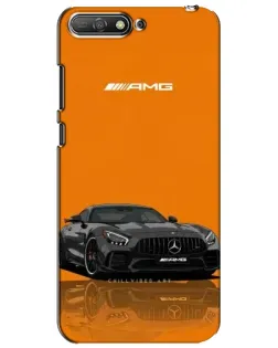 Чехол для Huawei Y6 2018 с картинкой «Оранжевый Mercedes AMG»