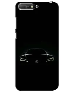 Чехол для Huawei Y6 2018 с картинкой «Mercedes — силуэт авто» Чехол для Huawei Y6 2018 с картинкой «Mercedes — силуэт авто»