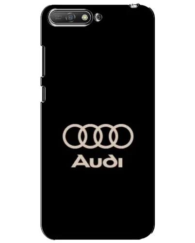Чехол для Huawei Y6 2018 с картинкой «Audi — золотой логотип»