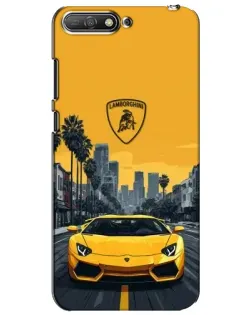 Чехол для Huawei Y6 2018 с картинкой «Желтый Lamborghini город» Чехол для Huawei Y6 2018 с картинкой «Желтый Lamborghini город»