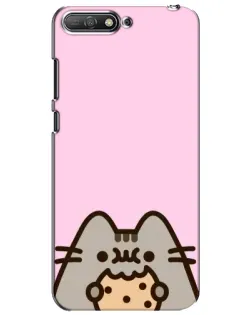 Чехол для Huawei Y6 2018 с картинкой «Pusheen и печенье»