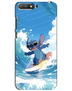 Чехол для Huawei Y6 2018 с картинкой «Стич на волне»