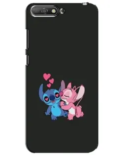 Чехол для Huawei Y6 2018 с картинкой «Анжел целует Стича»