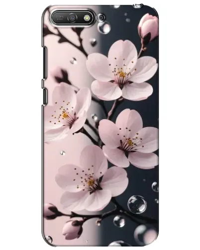 Чехол для Huawei Y6 2018 с картинкой «Нежная сакура и капли» Чехол для Huawei Y6 2018 с картинкой «Нежная сакура и капли»